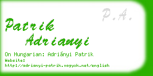 patrik adrianyi business card